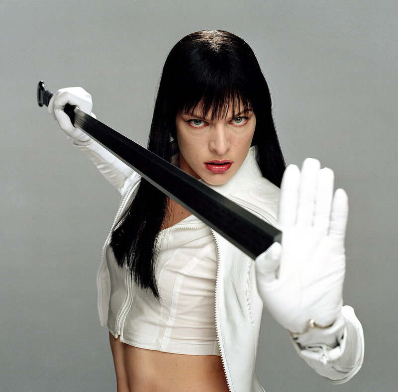 Woman holding a sword