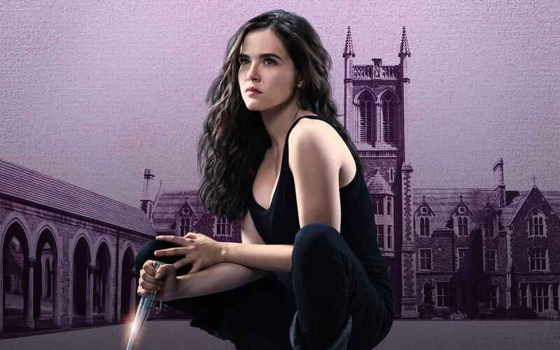 Woman Holding a Sword — Black, Dramatic, Photograph, Building