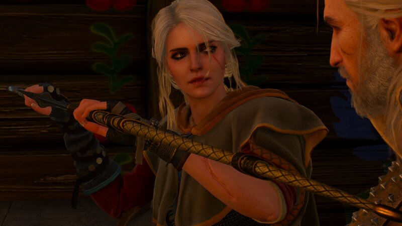 Woman Holding a Sword — Brown, Dramatic, 3d Render