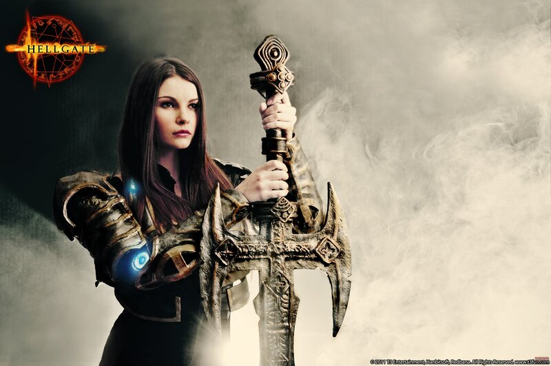 Woman Holding a Sword — Gray