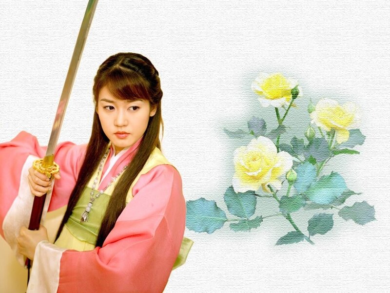 Woman Holding a Sword — Pink, Dramatic, Photograph