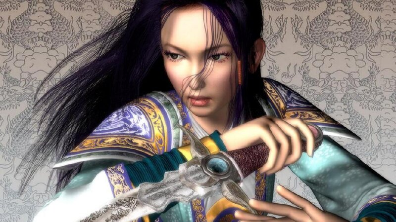 Woman Holding a Sword — Purple, Intense
