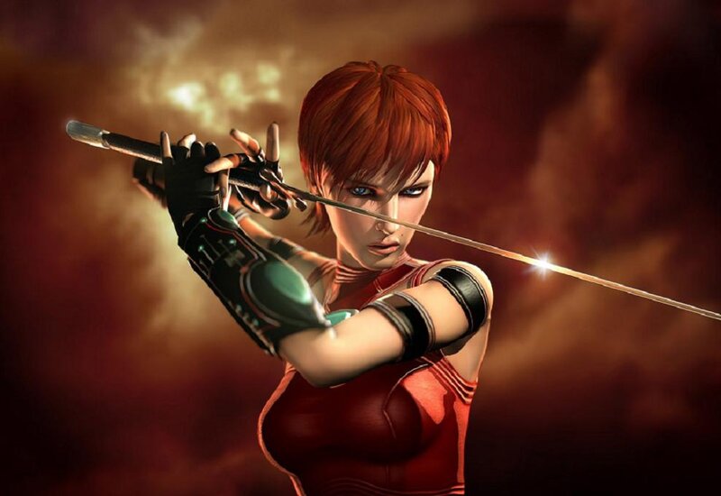 Woman Holding a Sword — Red, Dramatic, 3d Render