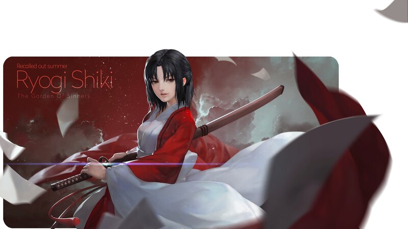 Woman Holding a Sword — Red, Dramatic, Summer