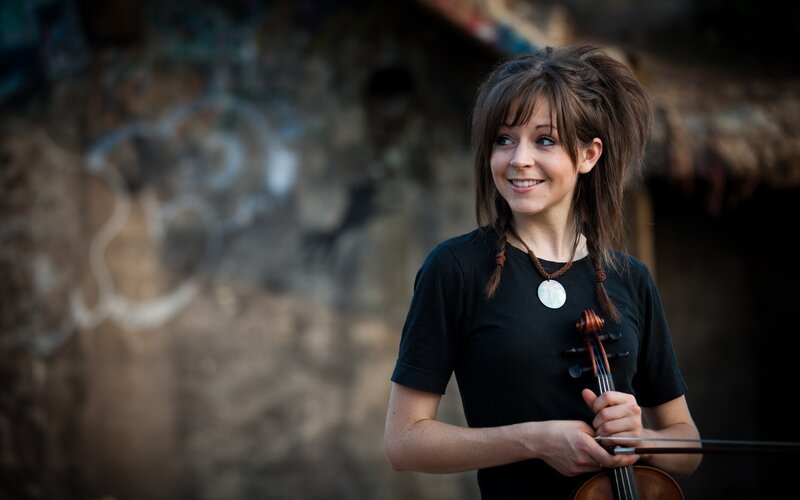 Woman holding a violin
