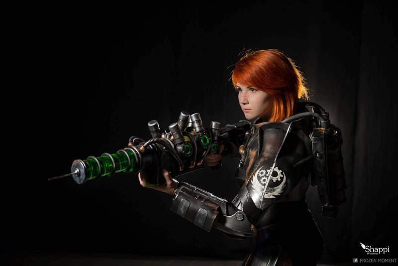 Woman Holding a Weapon — Black, Dramatic