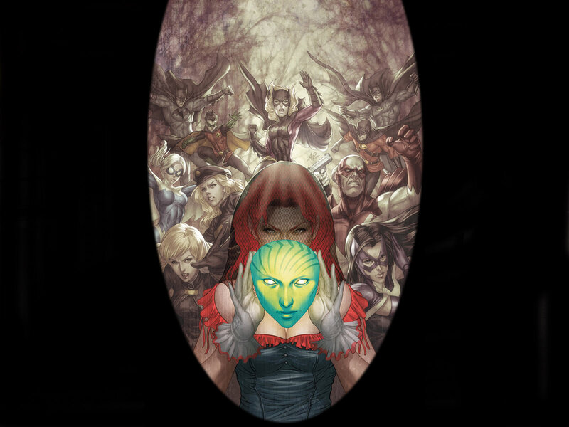 Woman Holding Alien Mask — Red