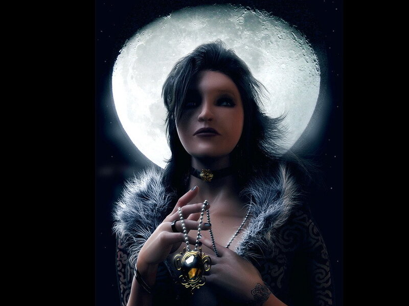 Woman Holding Amulet
