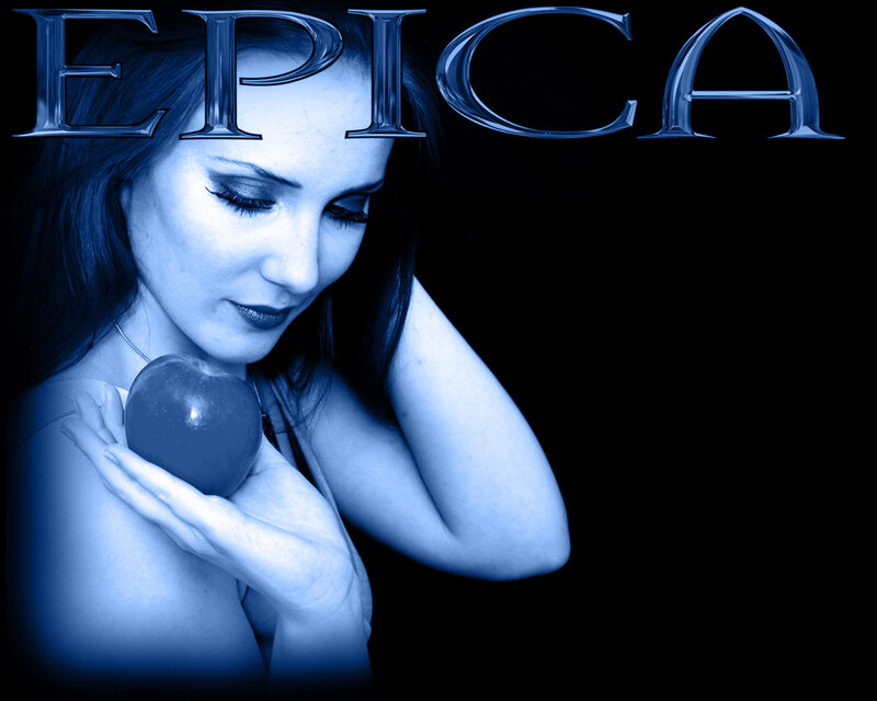 Woman Holding Apple — Blue
