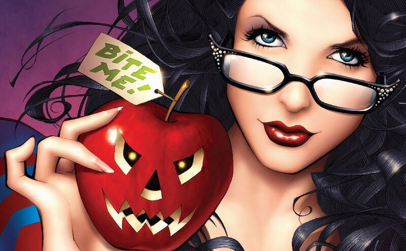 Woman Holding Apple — Red, Playful