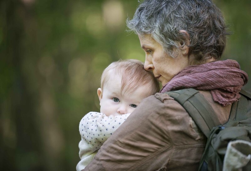 Woman Holding Baby — Green, Calm, Afternoon