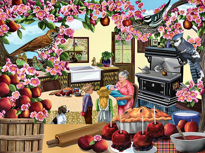 Woman Holding Baby in Kitchen