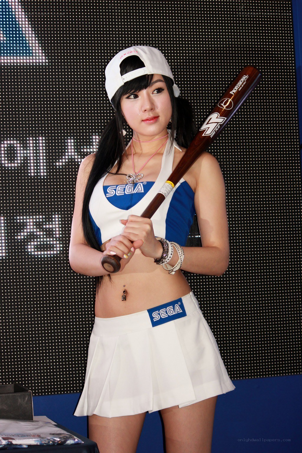 Woman holding baseball bat