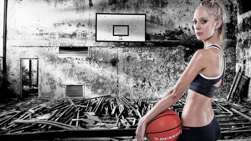 Woman Holding Basketball — Black