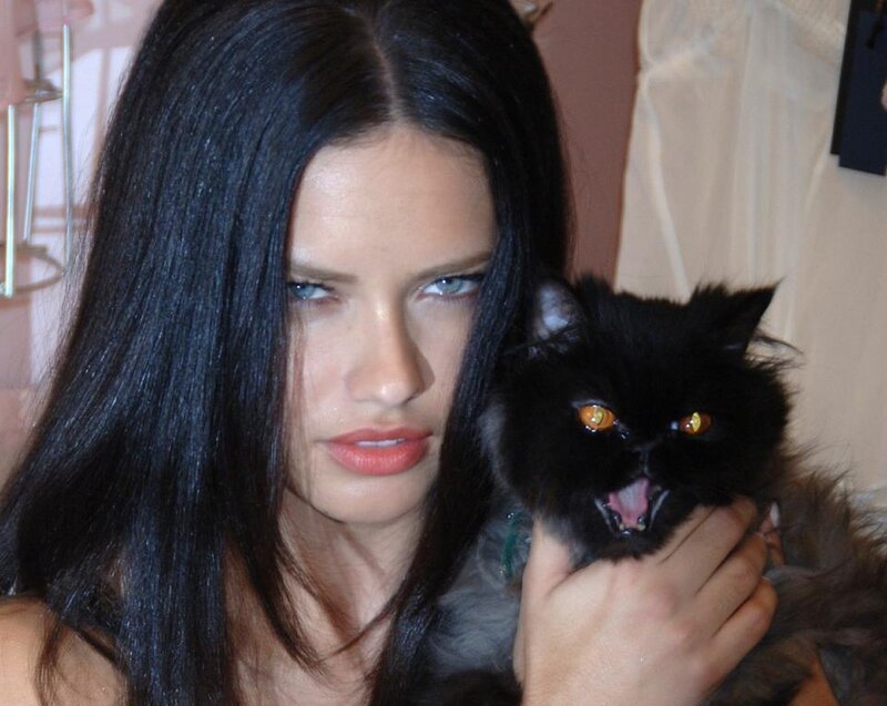 Woman Holding Black Cat — Intense