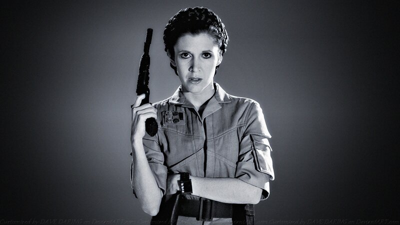 Woman Holding Blaster — Black, Dramatic, Photograph