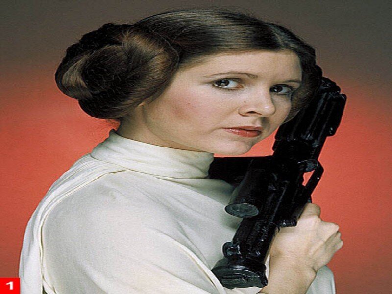Woman Holding Blaster — Red
