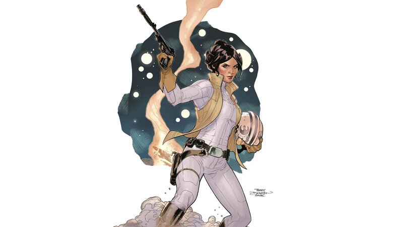 Woman Holding Blaster — White