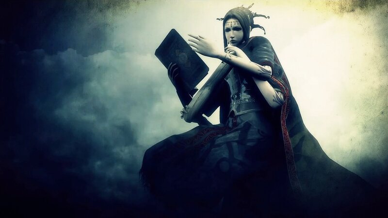 Woman Holding Book — Black, Dramatic