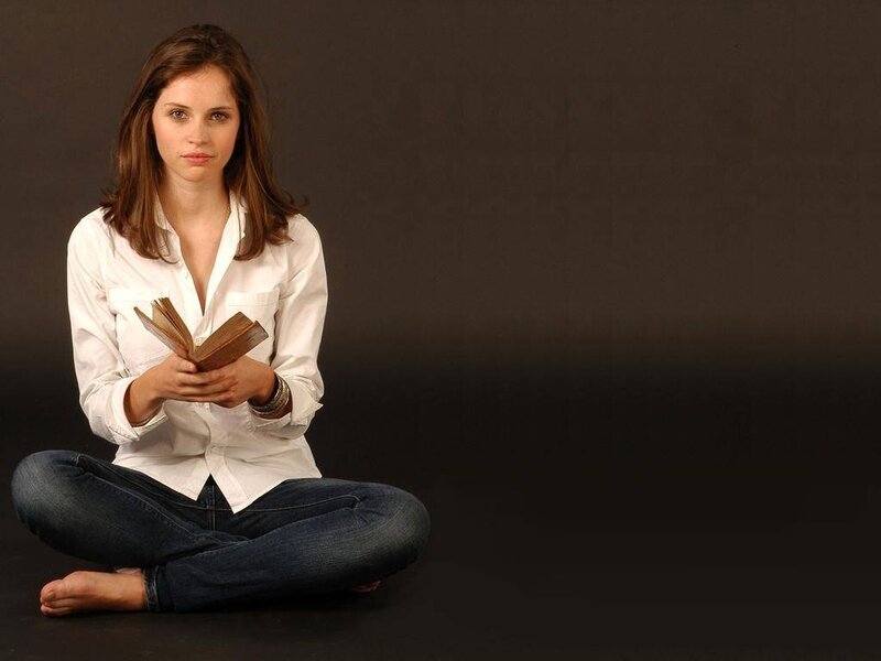 Woman Holding Book — White, Neutral