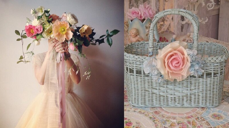 Woman Holding Bouquet — Pink, Romantic