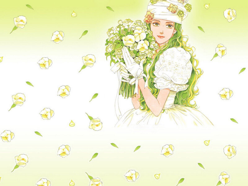 Woman Holding Bouquet — White, Serene