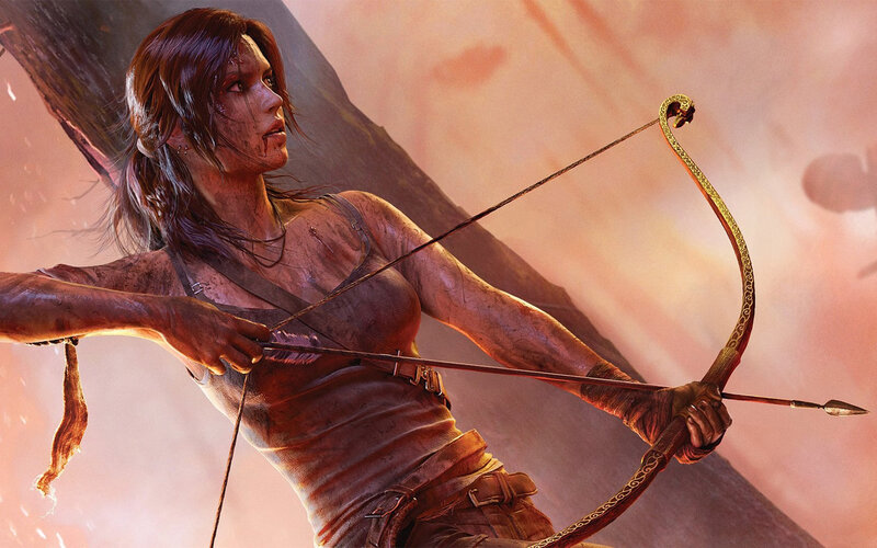 Woman Holding Bow and Arrow — Brown, Dramatic