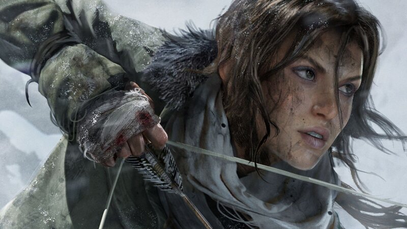 Woman Holding Bow — Gray, Dramatic, Winter