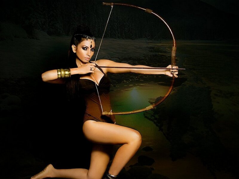 Woman Holding Bow
