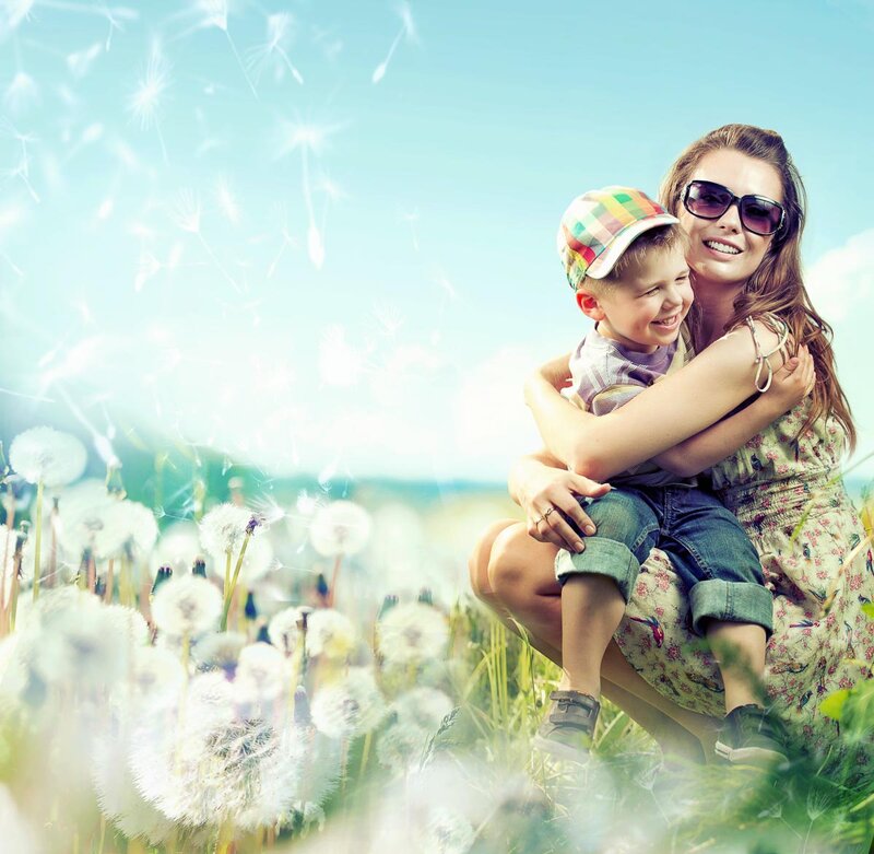 Woman Holding Boy