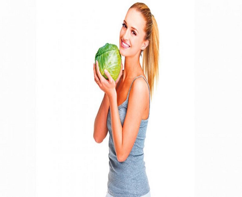 Woman Holding Cabbage