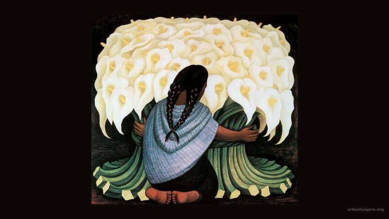Woman Holding Calla Lilies — White