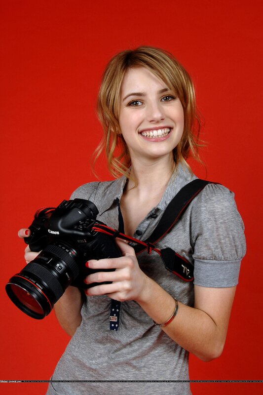 woman holding camera