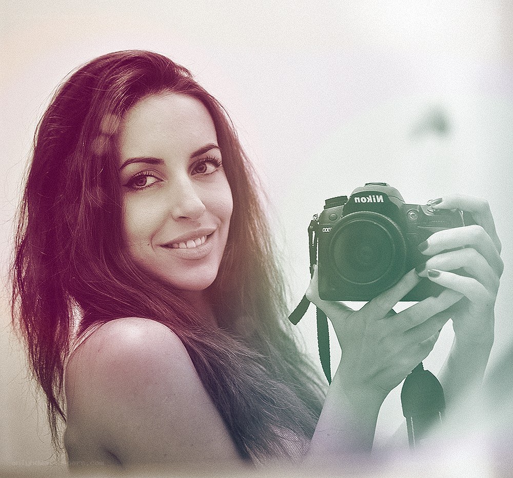 woman holding camera