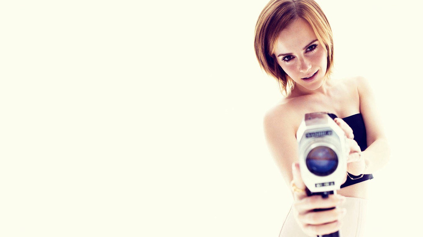 woman holding camera