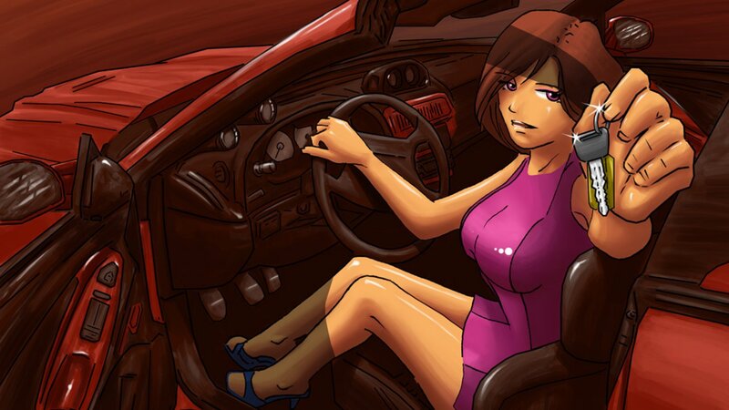 woman holding car keys