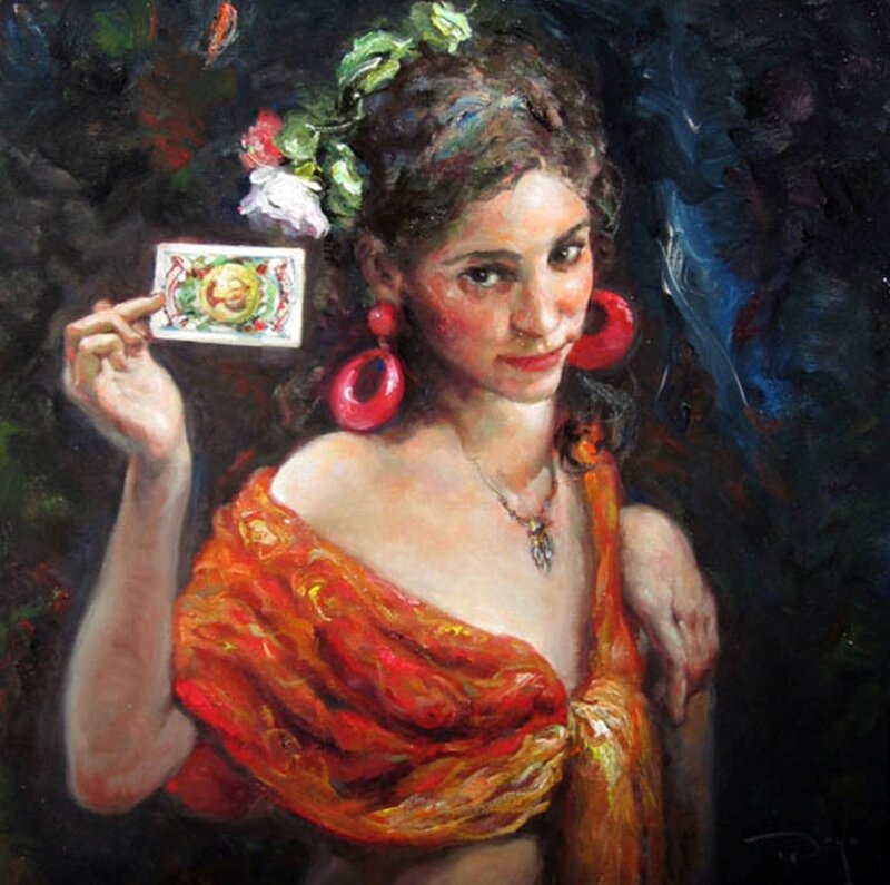 Woman Holding Card