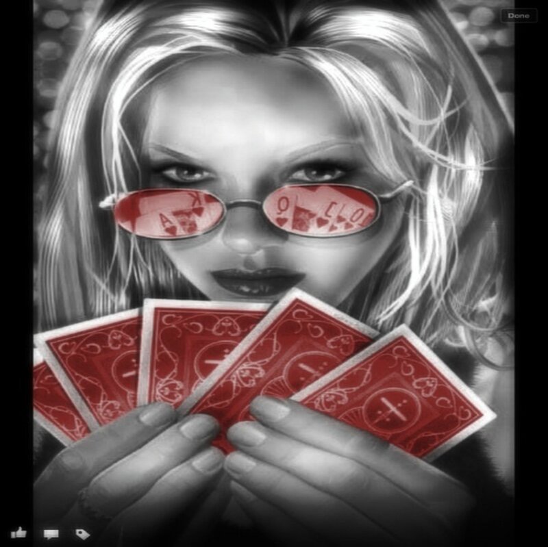 Woman Holding Cards