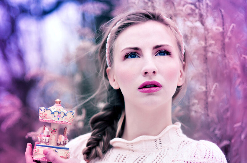 Woman Holding Carousel — Pink