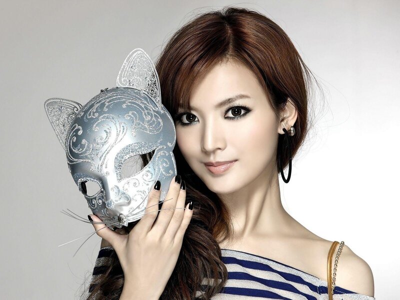 Woman Holding Cat Mask — Silver
