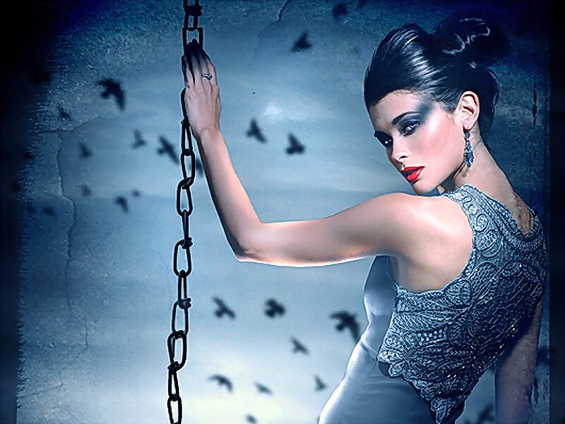Woman Holding Chain