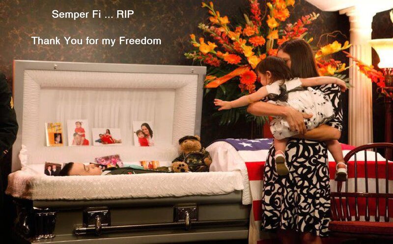 Woman Holding Child at Funeral