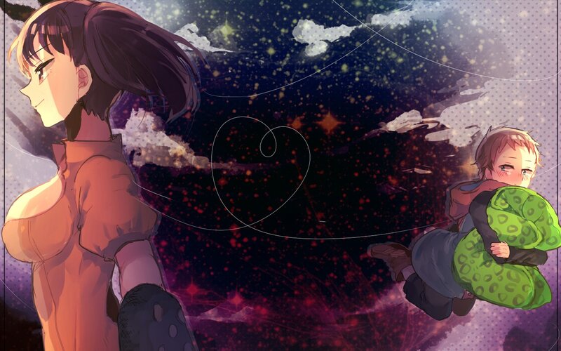 Woman Holding Child — Purple, Dreamy, Night
