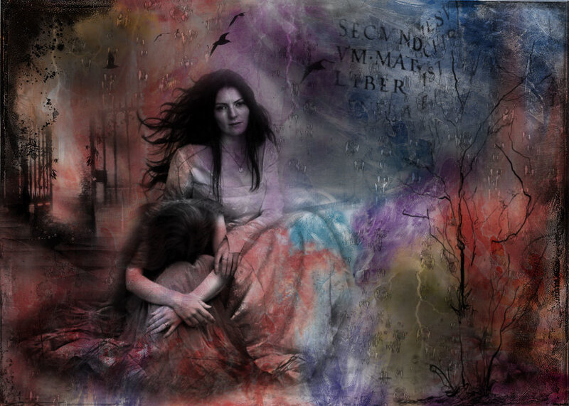 Woman Holding Child — Purple