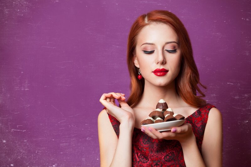 Woman Holding Chocolates
