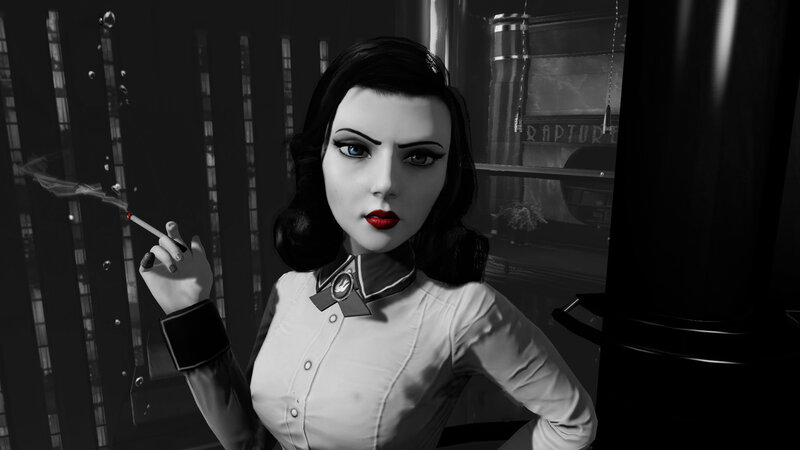 Woman Holding Cigarette — Black, Dramatic, 3d Render
