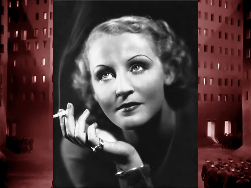 Woman Holding Cigarette — Black, Dramatic, Night, Photograph, Building