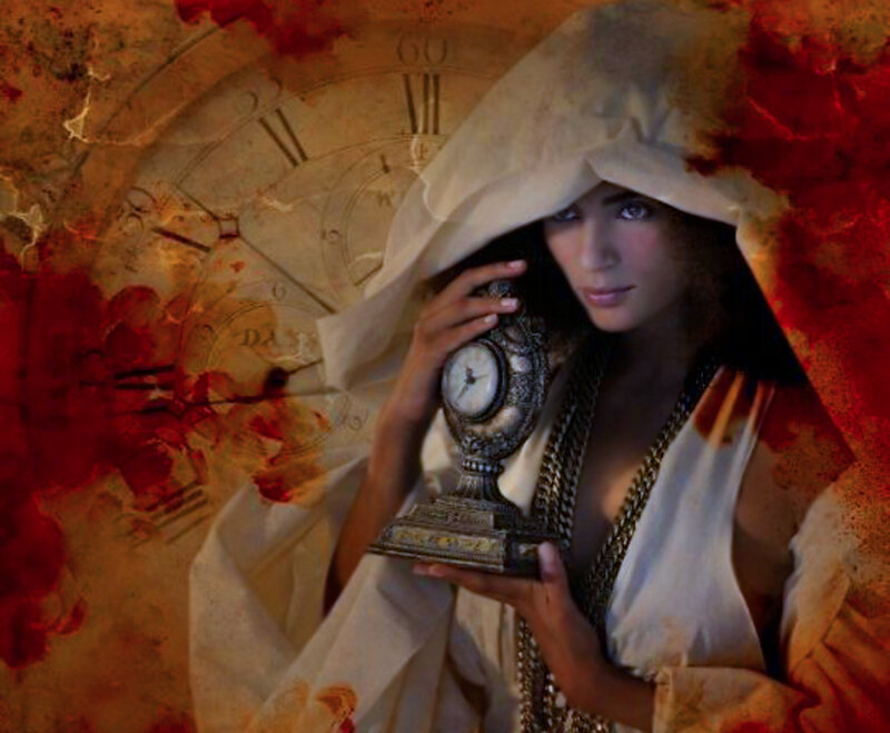 Woman Holding Clock