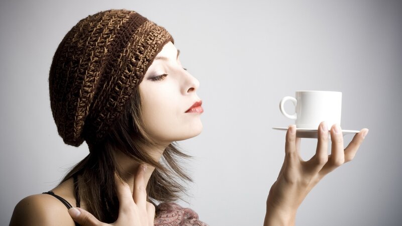 Woman Holding Coffee Cup — Brown, Calm, Photograph, Coffee Cup, Beanie Hat