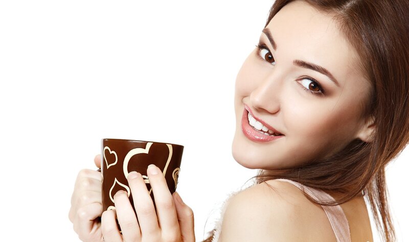Woman Holding Coffee Cup — Brown, Friendly